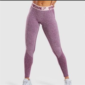Gymshark Flex Leggings - Dark Ruby Marl/Blush Nude size SMALL